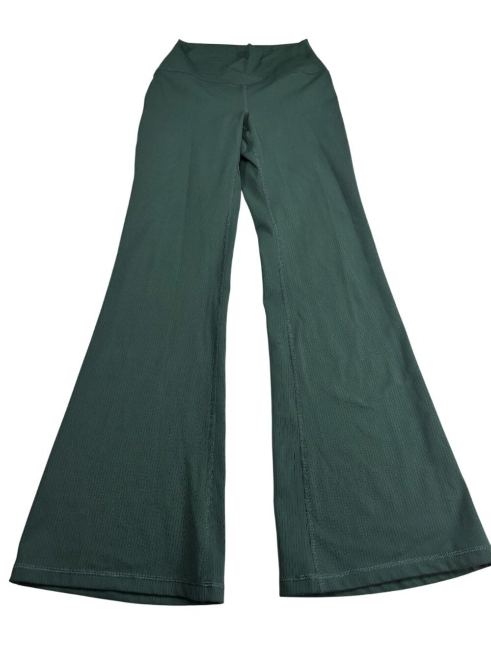 90 Degree By Reflex Lux Rib Everyday Flare Pants Small Green High-Waisted Stretc